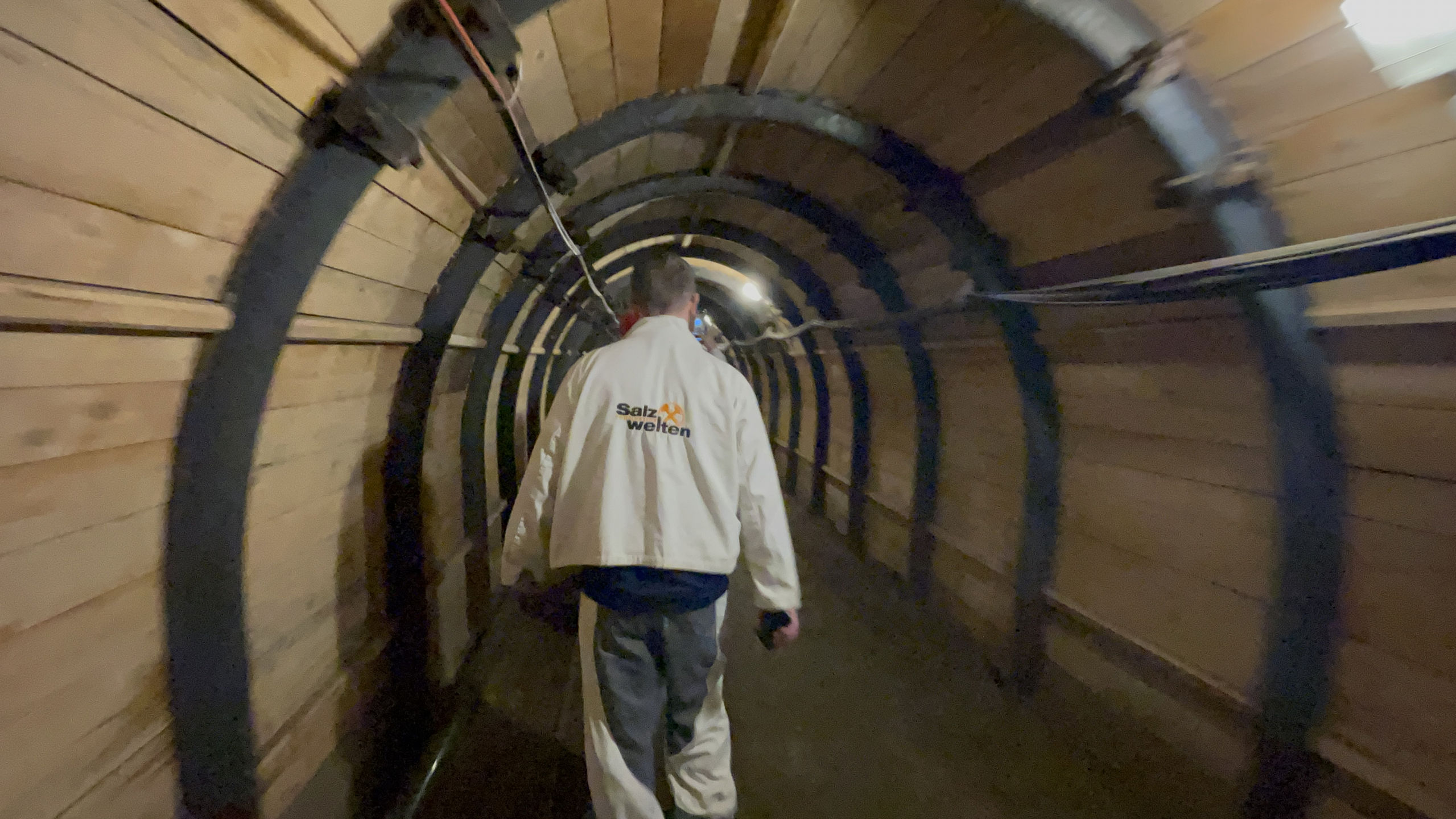 Waling inside Salzwelten Hallstatt salt mine tour