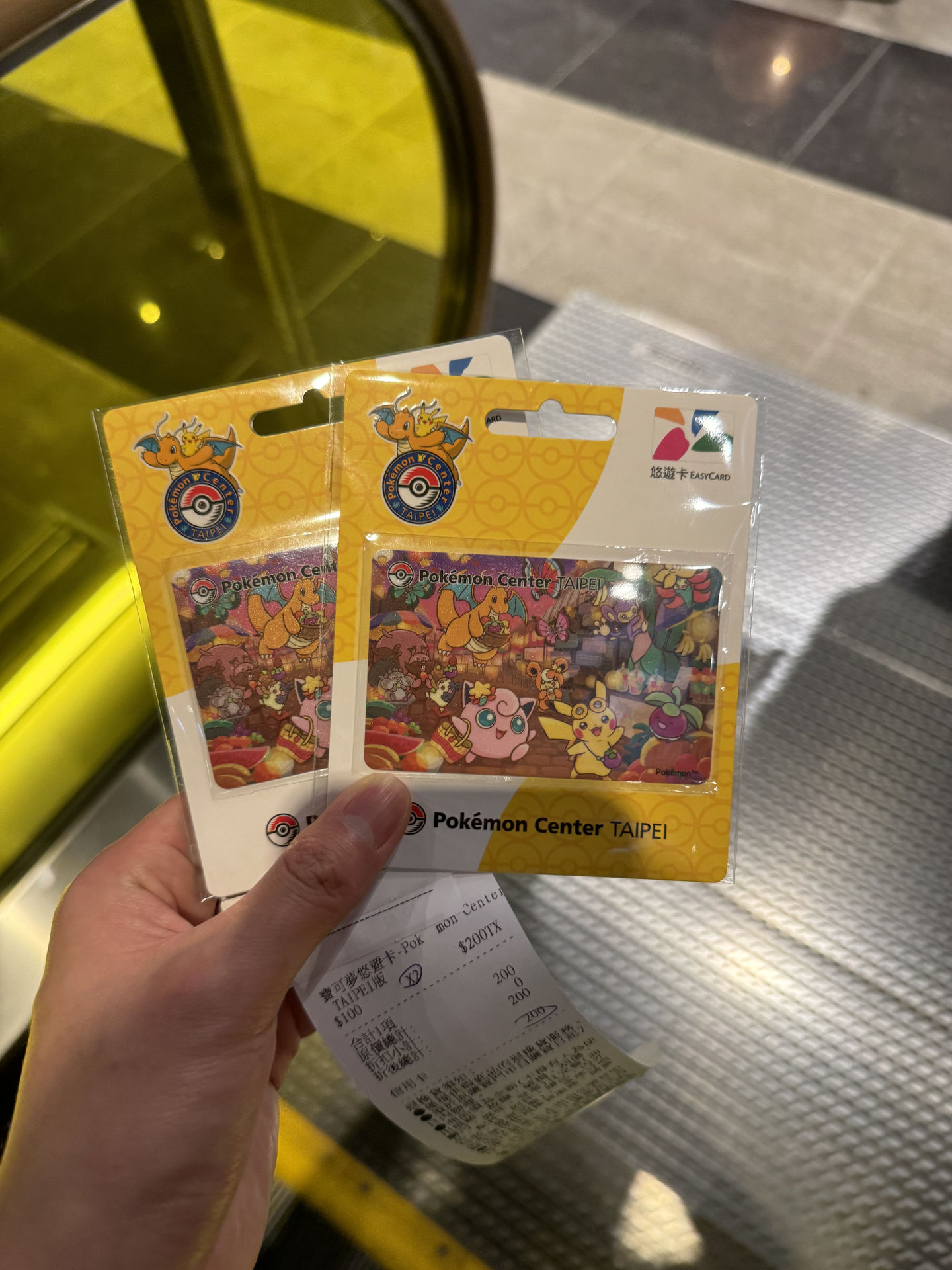 Two Pokemon Center Taipei EasyCard with Receipt